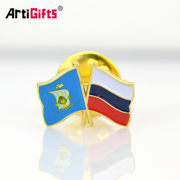 Custom high quality die cut struck soft enamel bulk flag lapel pin badges